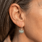 Boucles d'Oreilles Pendantes en Filigrane Turquoise