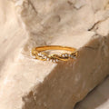 Bague Empilable en Perle Tordue en Or Fin