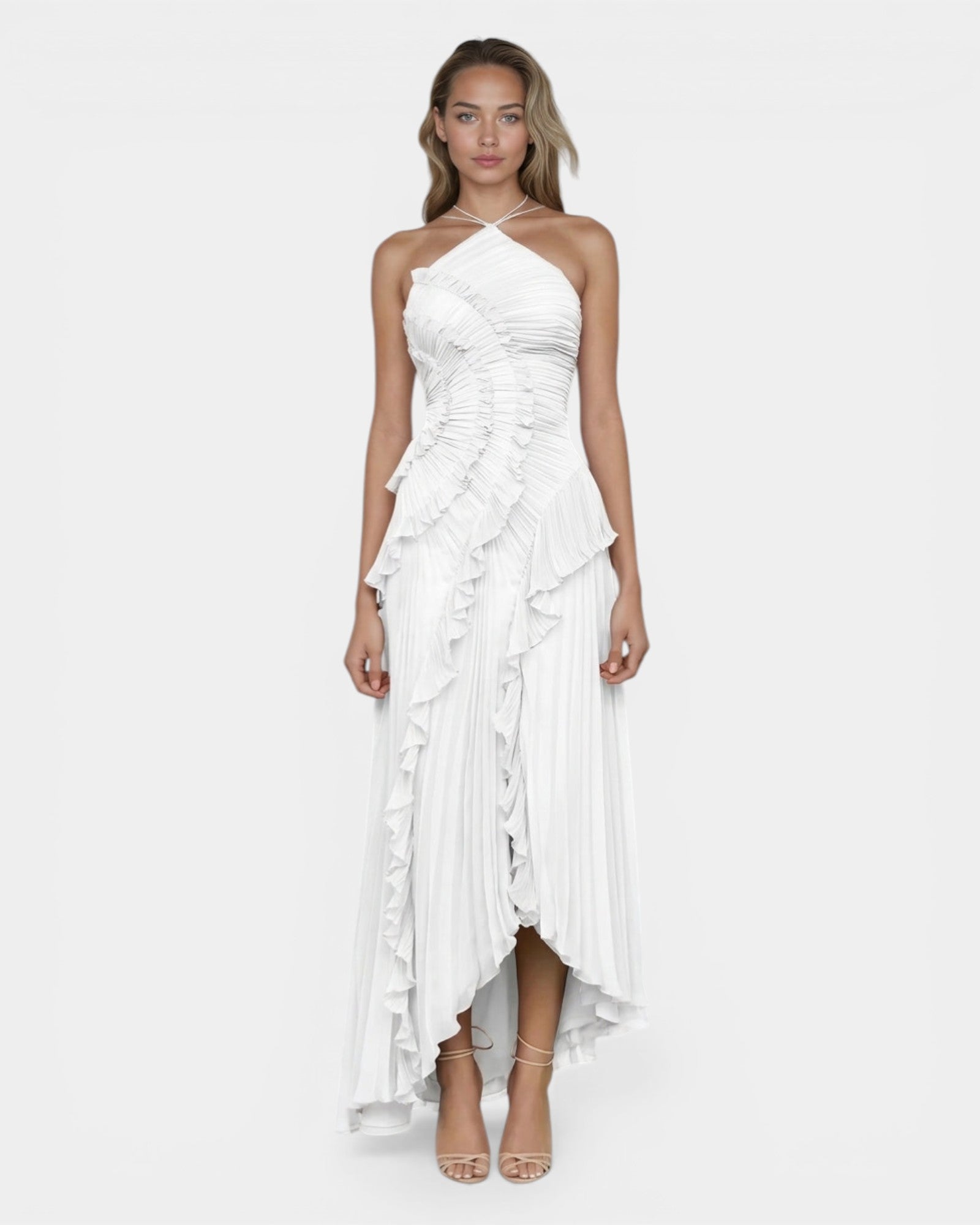 Féodora I Robe Maxi Asymétrique Lavande à Volants