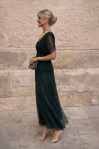 Robe maxi élégante pour soirée avec décolleté en cœur