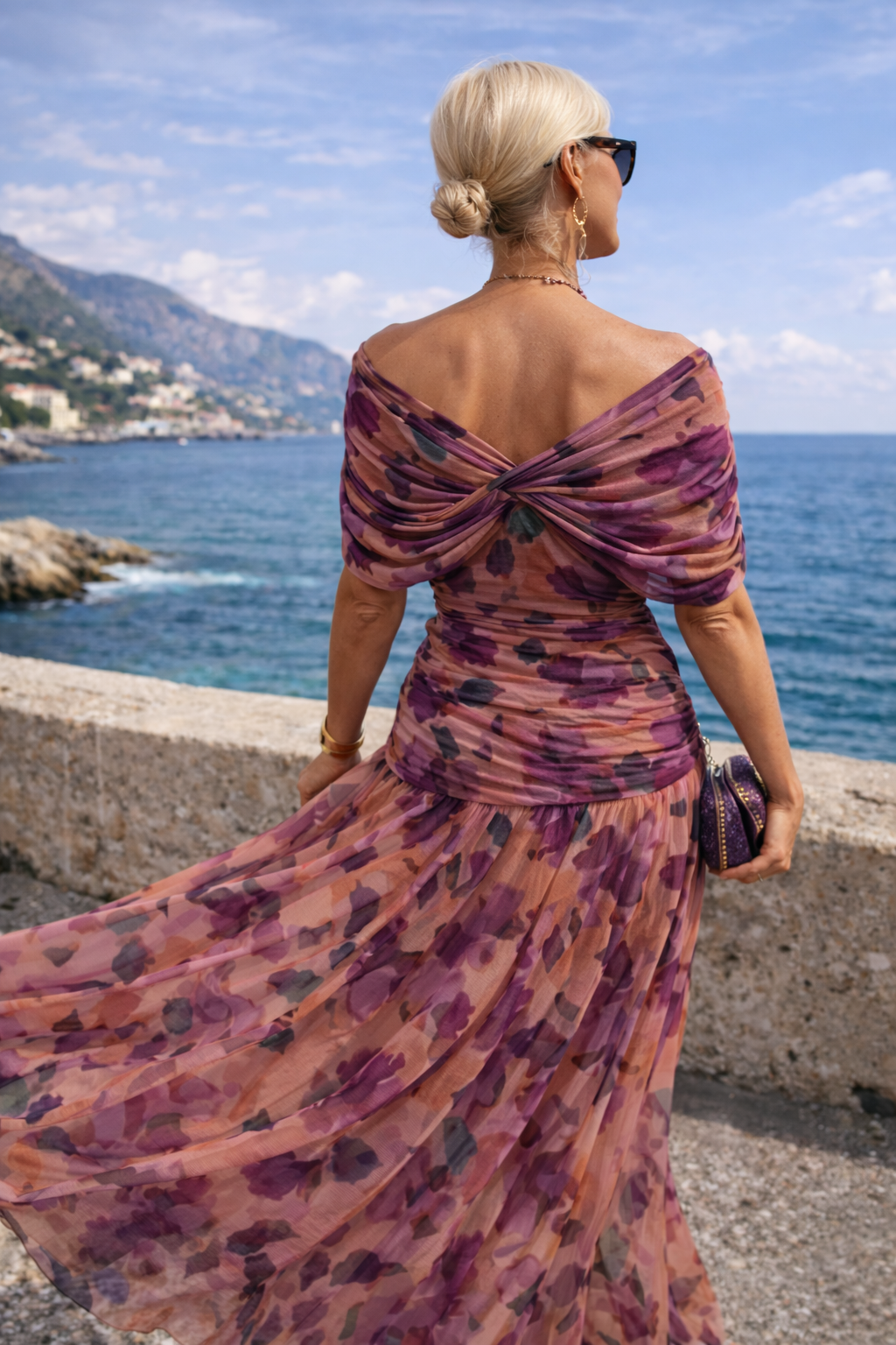 Robe maxi élégante pour soirée avec décolleté en cœur
