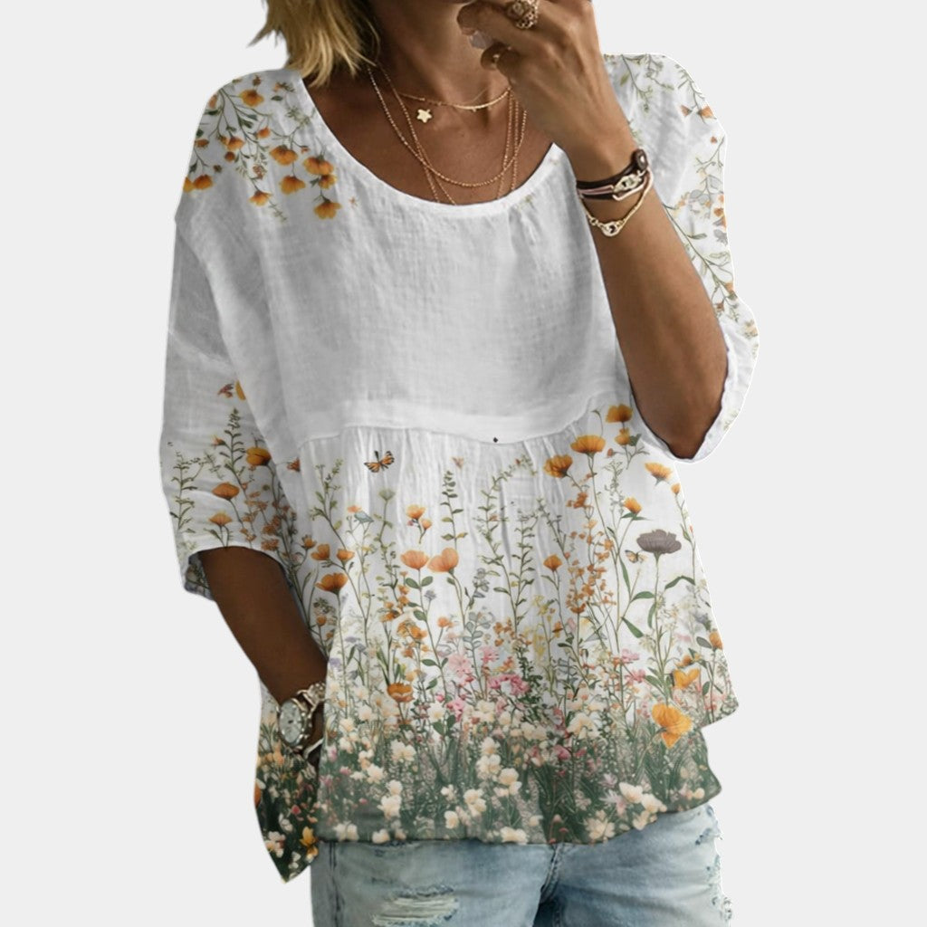 Laure | Blouse Brodée de Fleurs