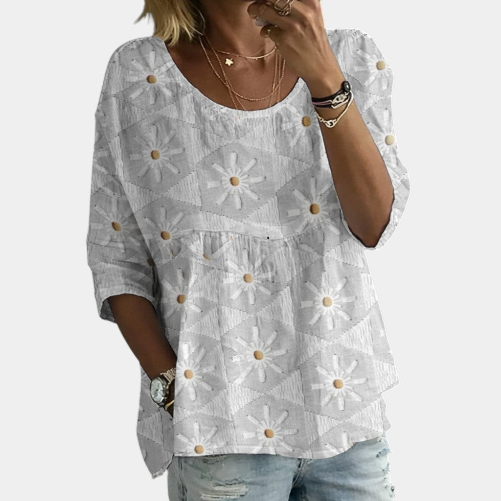 Laure | Blouse Brodée de Fleurs