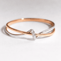 Bague Vintage en Or et Argent Tressé