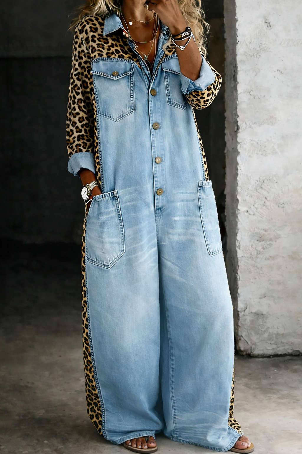 Amanda | Combinaison en denim à manches longues