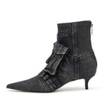 Vega - Bottines de design cargo en tissu denim