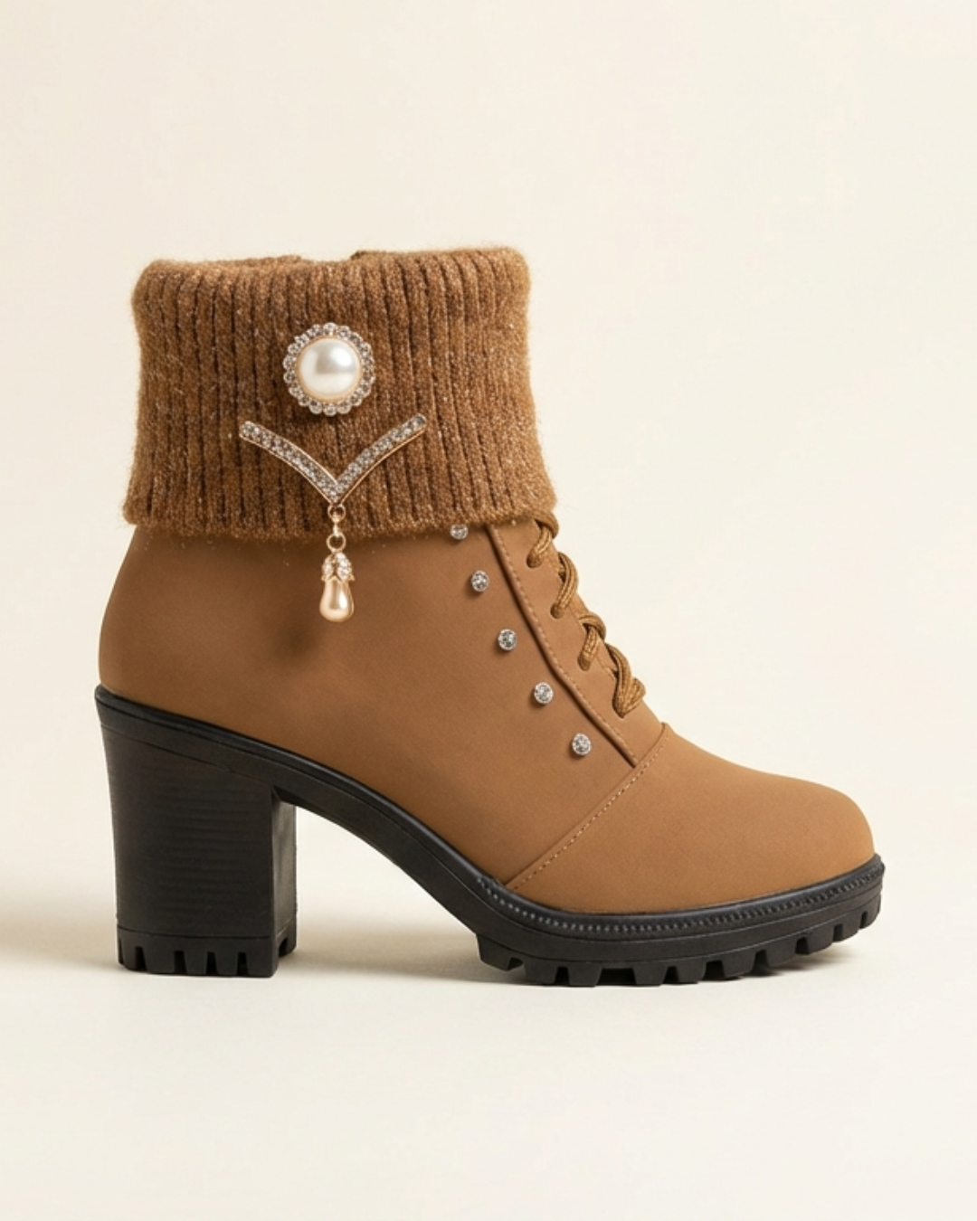 Elena - Bottes à talon épais et chaudes