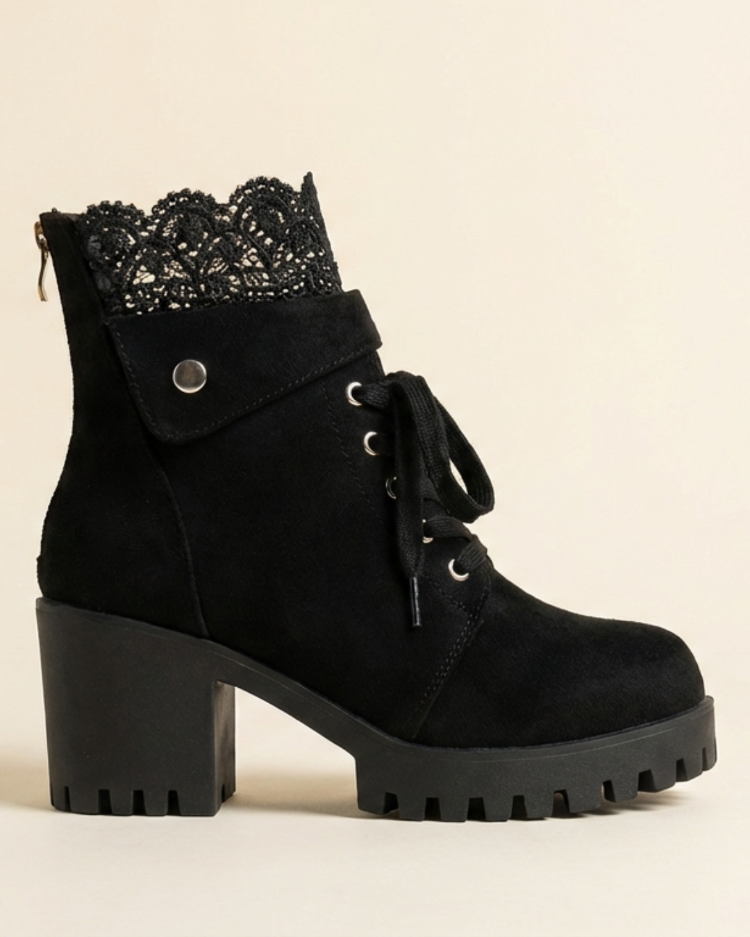 Tania - Bottines avec dentelle et talon épais