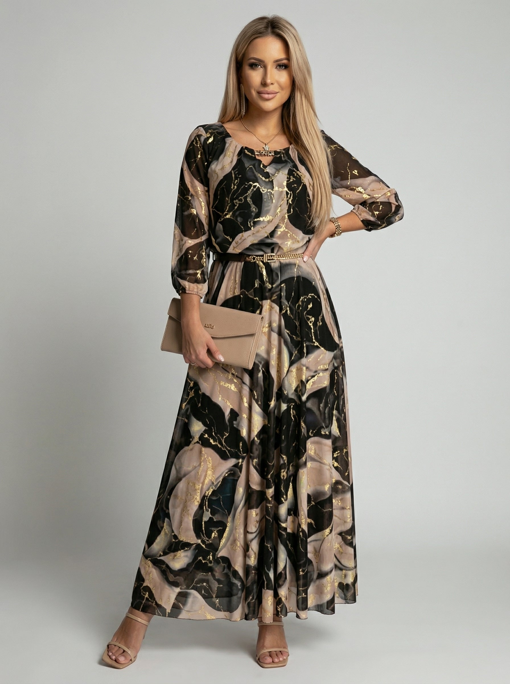 Robe en georgette imprimée