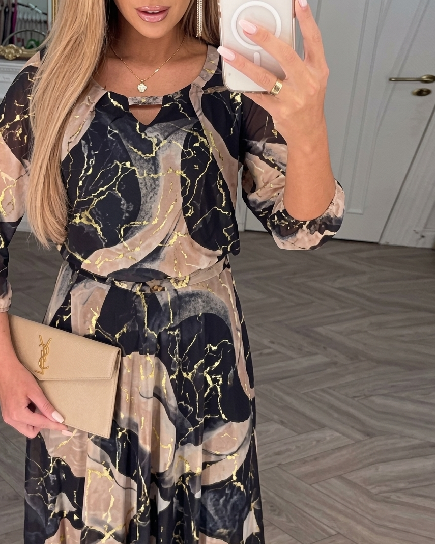 Robe en georgette imprimée