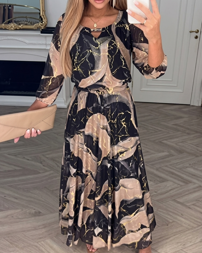 Robe en georgette imprimée