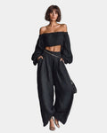 Cíntia | Ensemble à épaules dénudées avec pantalon large