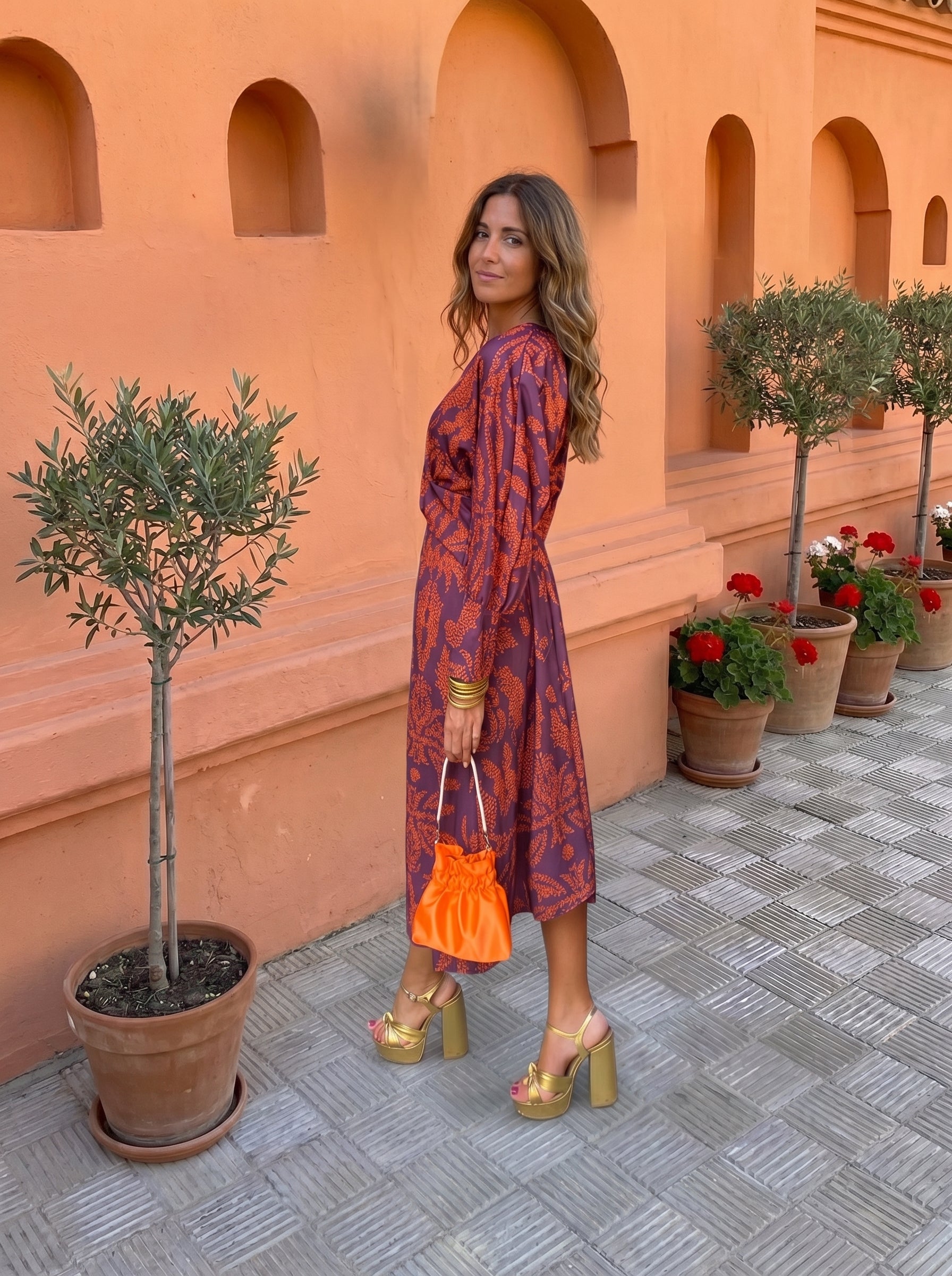 Silvia™ | Robe midi à imprimé