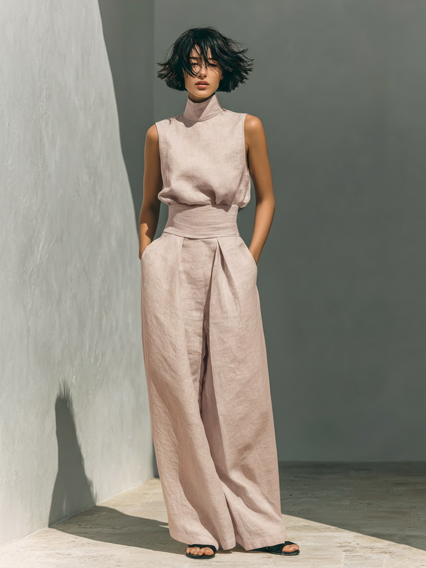 ZIRELLA | Ensemble Minimal avec Pantalons Amples