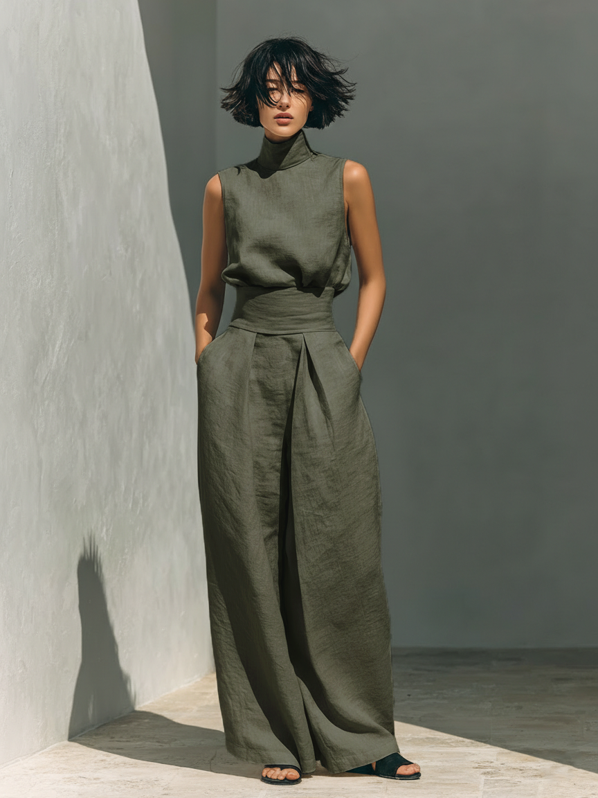 ZIRELLA | Ensemble Minimal avec Pantalons Amples