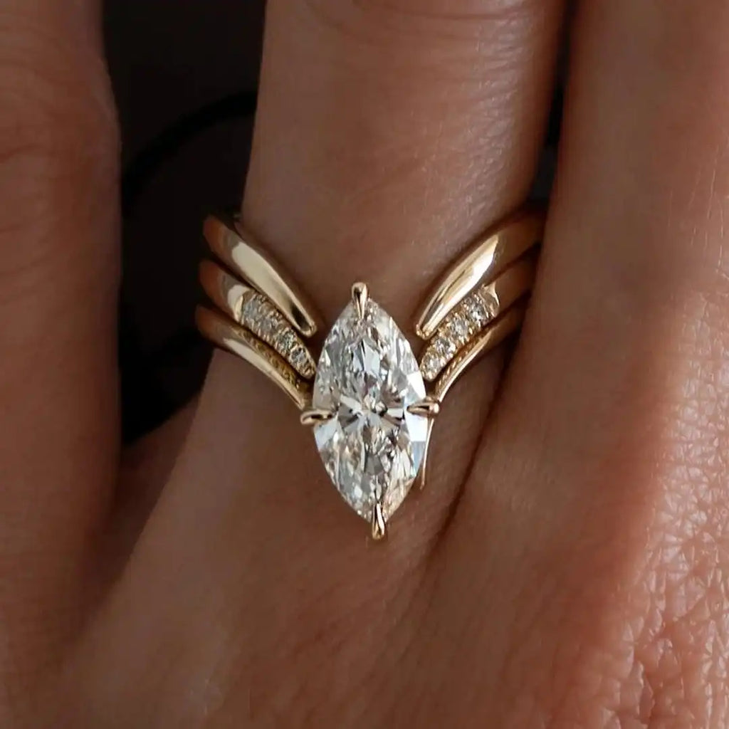 Ensemble de Bagues en Taille Marquise