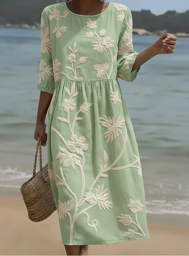 Gwen | Robe Fleurie & Imprimé de Plantes