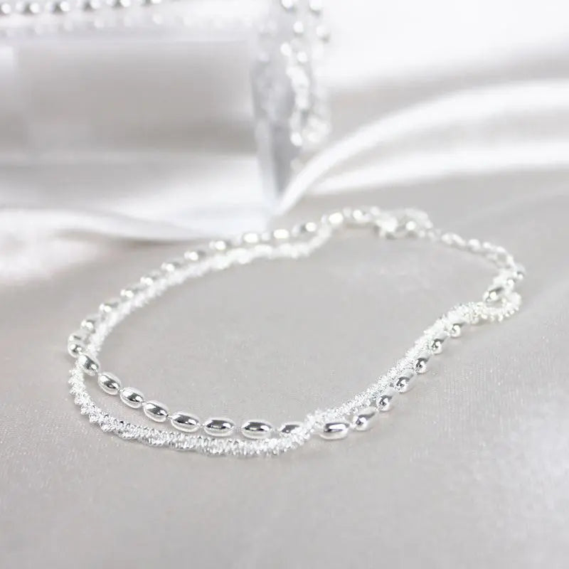 Ensemble de bracelets élégants en argent avec pierres de zirconium