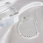 Ensemble de bracelets élégants en argent avec pierres de zirconium