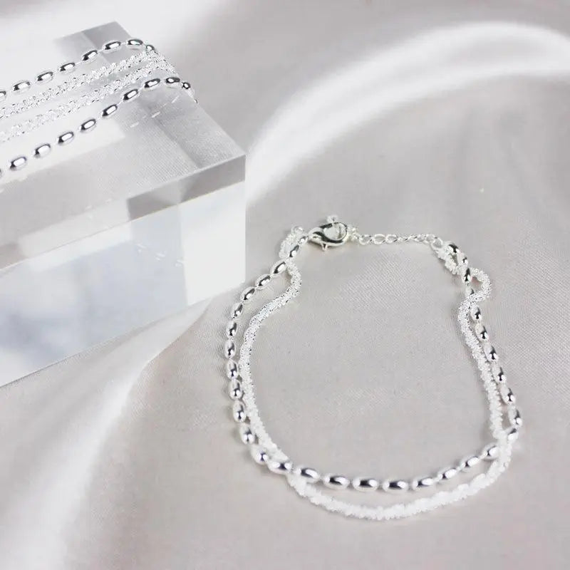 Ensemble de bracelets élégants en argent avec pierres de zirconium