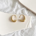 Boucles d'Oreilles Ovales en Or et Argent