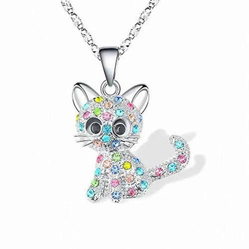 Collier pour Bébé Katt en Argent avec des Zirconiums Colorés