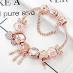 Bracelet Attrape-Rêves Rose avec Charms en Argent Sterling Inclus