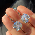 Boucles d'Oreilles Pendantes en Zirconium en Or Blanc