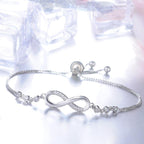Bracelet chic ajustable en or rose en forme d'infini