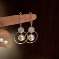 Boucles d'Oreilles avec Perles Cultivées et Sphères Embellies