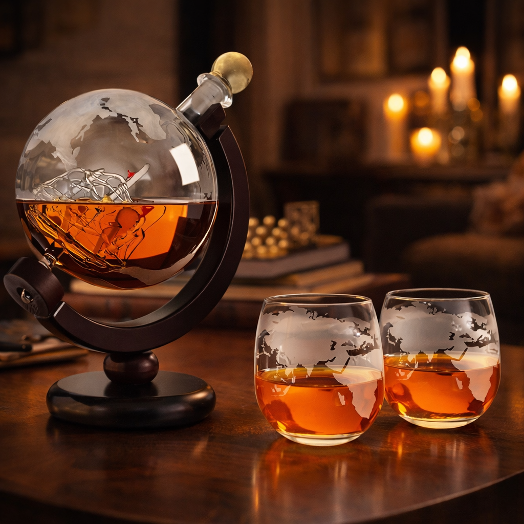 Bouteille de whisky - Édition de la carte du monde