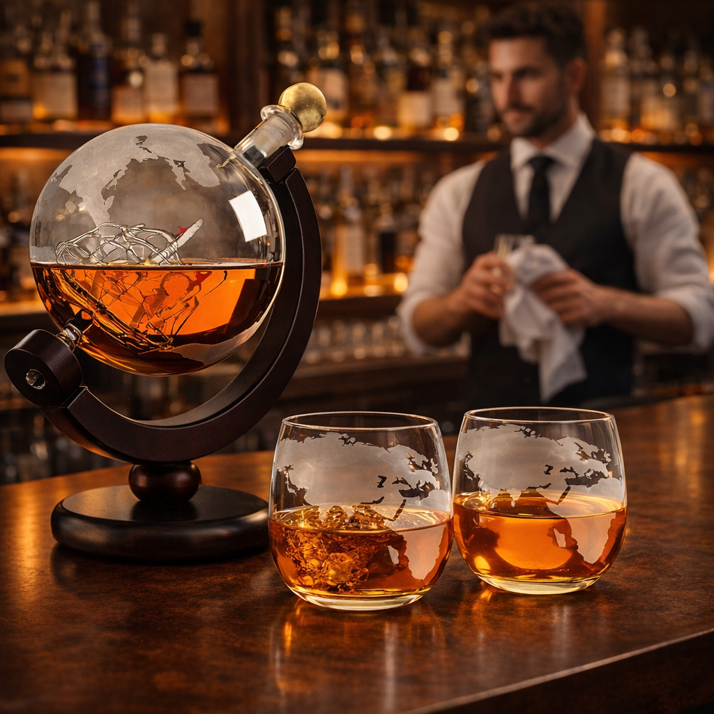 Bouteille de whisky - Édition de la carte du monde