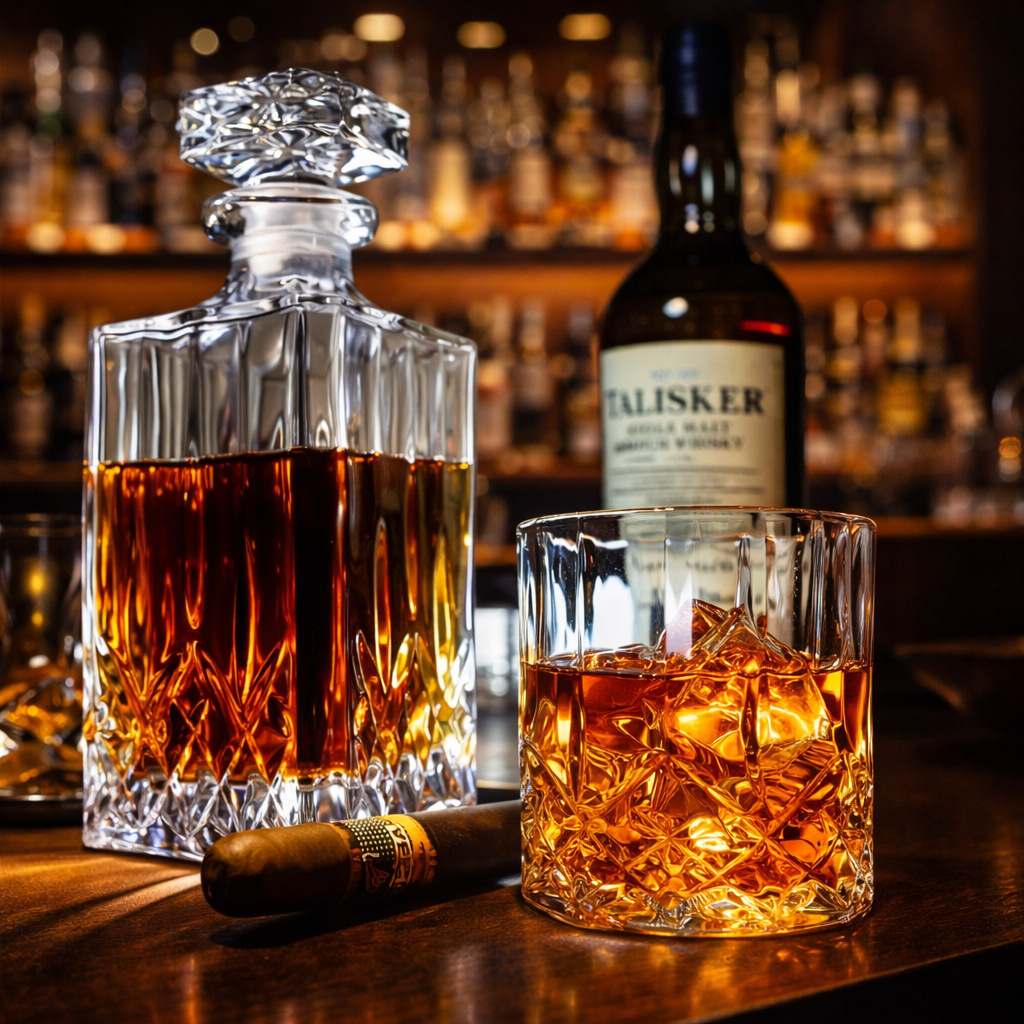 Verres à whisky - Ensemble de bouteilles et verres