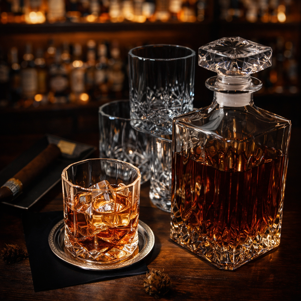 Verres à whisky - Ensemble de bouteilles et verres