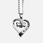 Collier en acier inoxydable avec empreinte de patte de chien et cœur