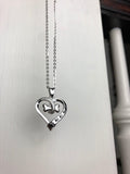 Collier en acier inoxydable avec empreinte de patte de chien et cœur