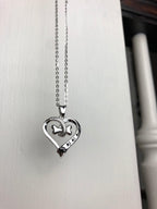 Collier en acier inoxydable avec empreinte de patte de chien et cœur