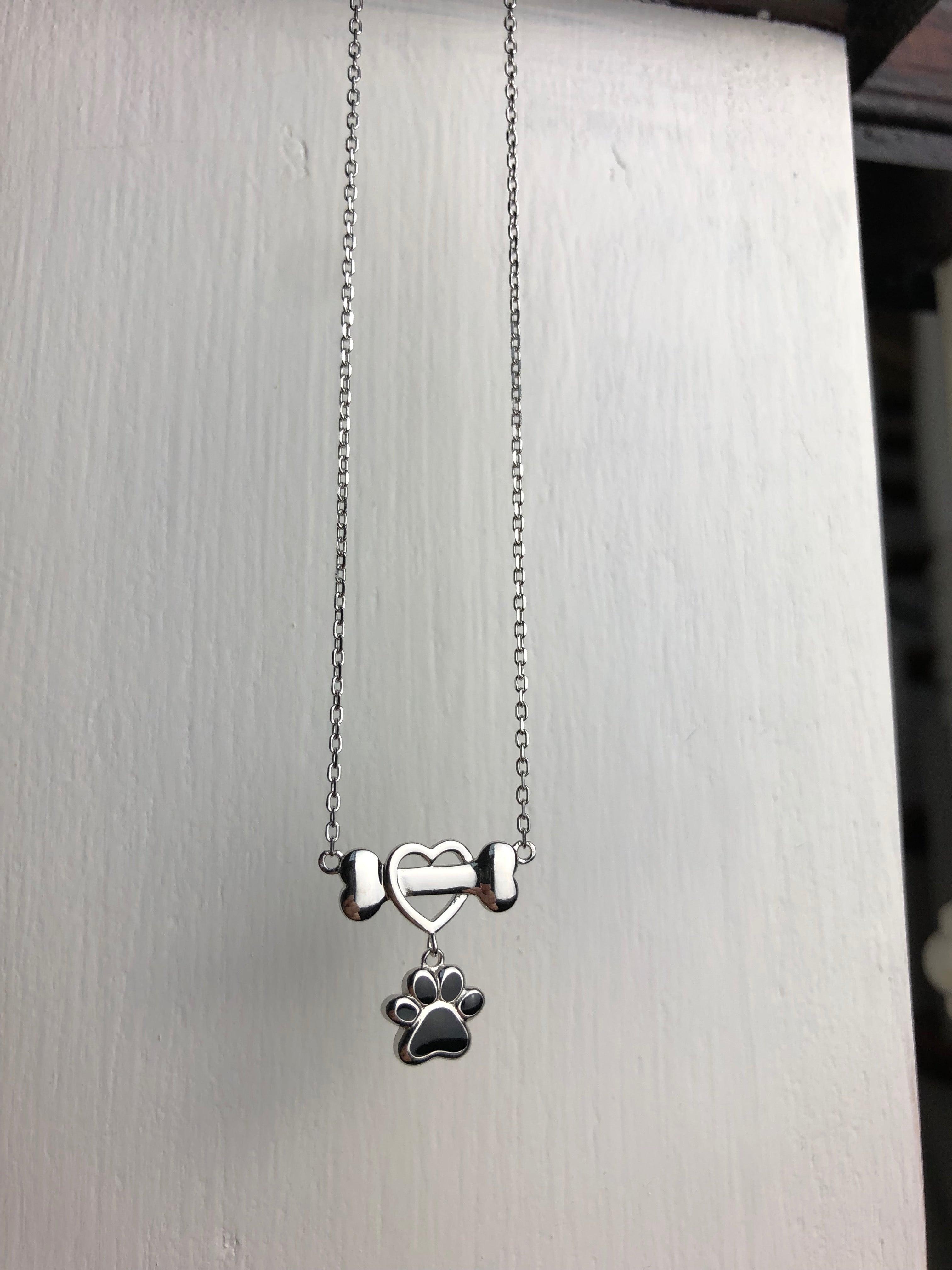 Collier Elegant Hundtass en Acier Inoxydable