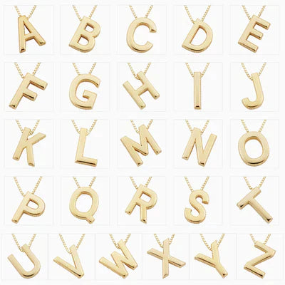 Collier Initial en Or Élégant avec Lettre d'Amour