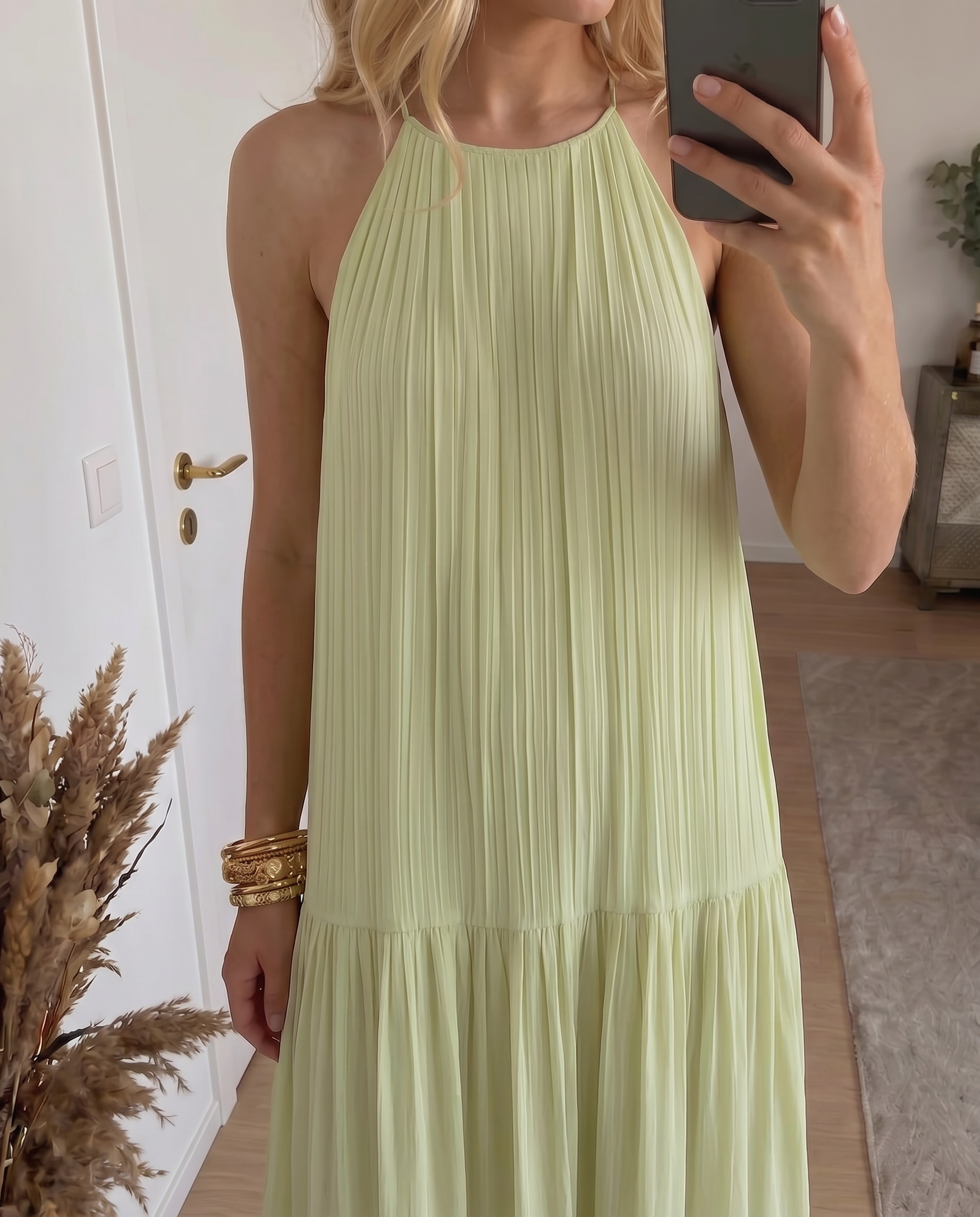 LIVIA | Maxi Robe Bohème Vert Pistache