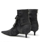 Vega - Bottines de design cargo en tissu denim