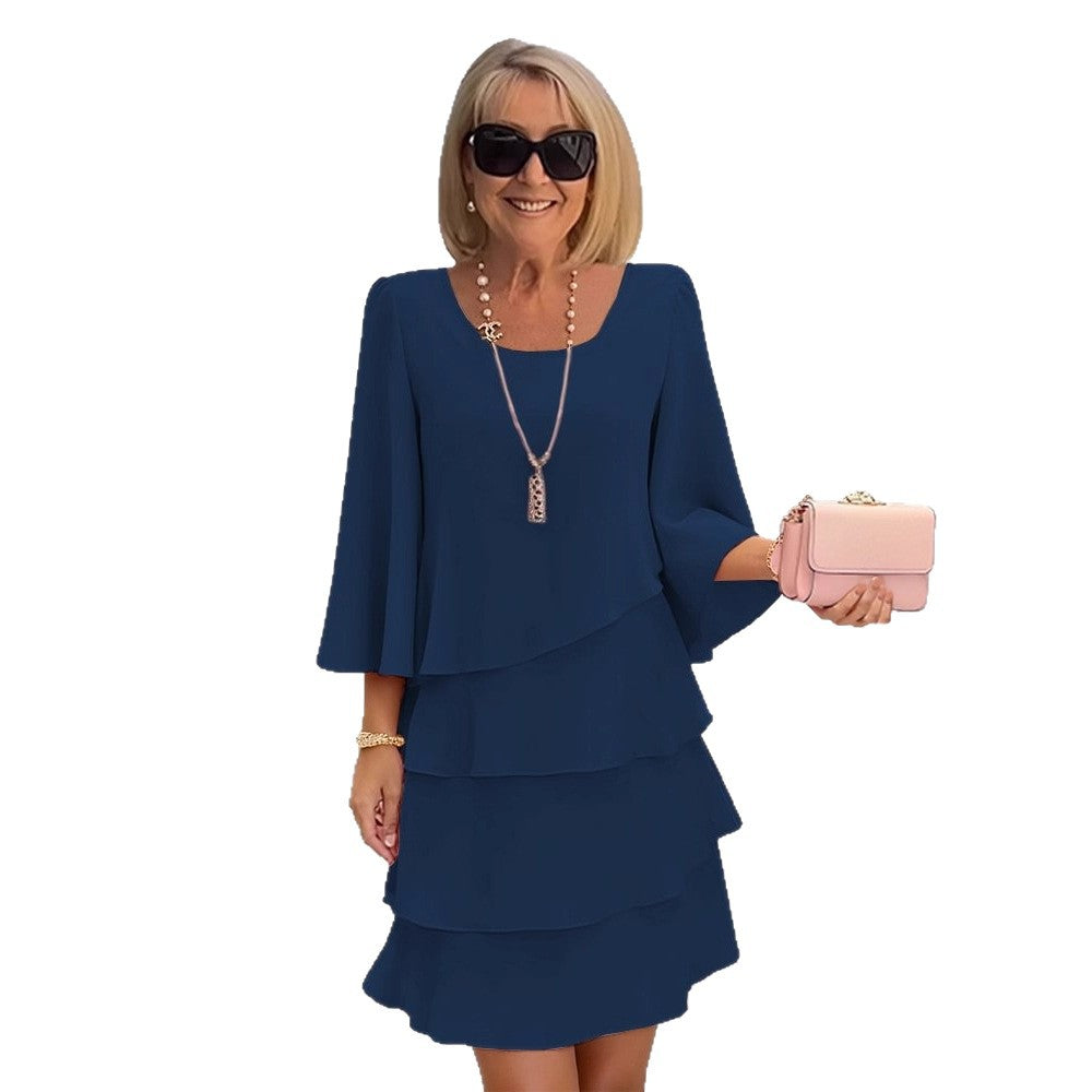 Asunción | Robe midi élégante avec volants