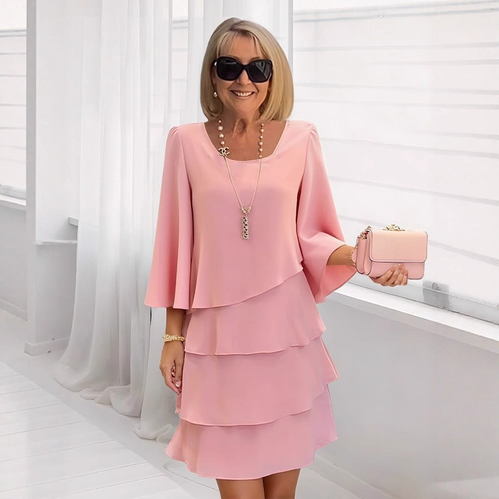 Asunción | Robe midi élégante avec volants