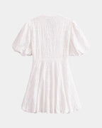 Anastasie | Robe mini brodées à manches volantées