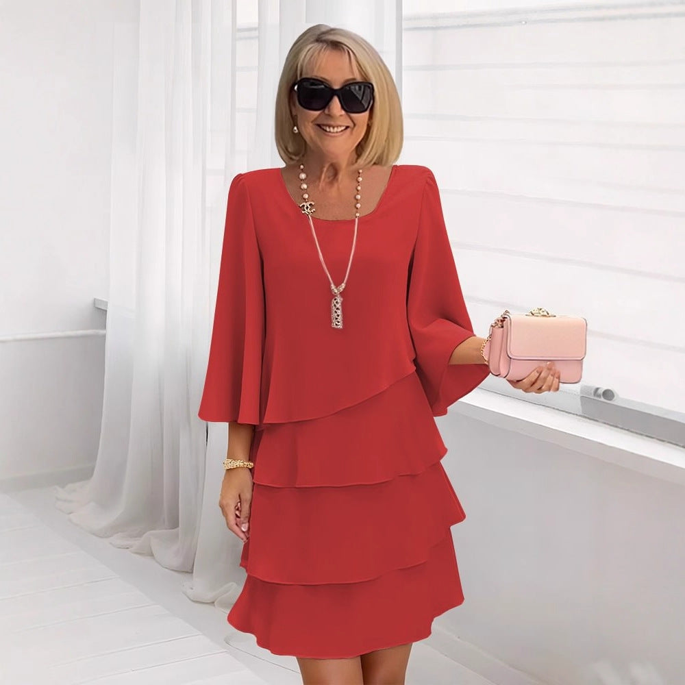 Asunción | Robe midi élégante avec volants