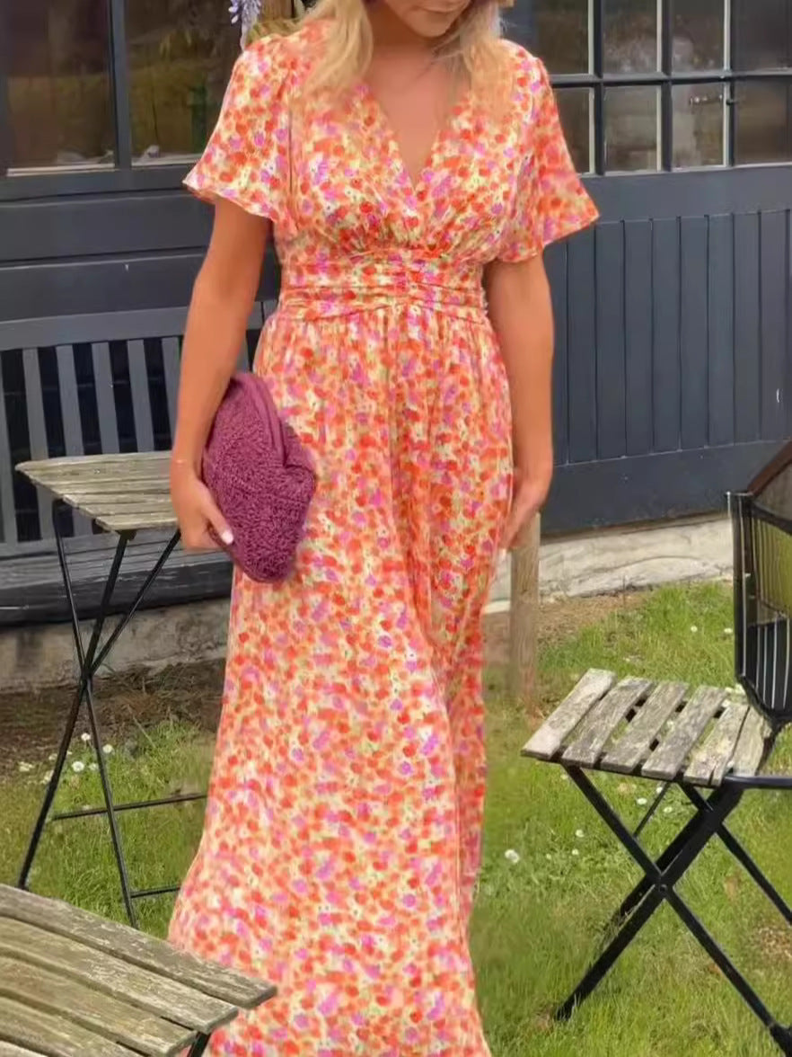 Rosario | Robe longue fluide avec fleurs