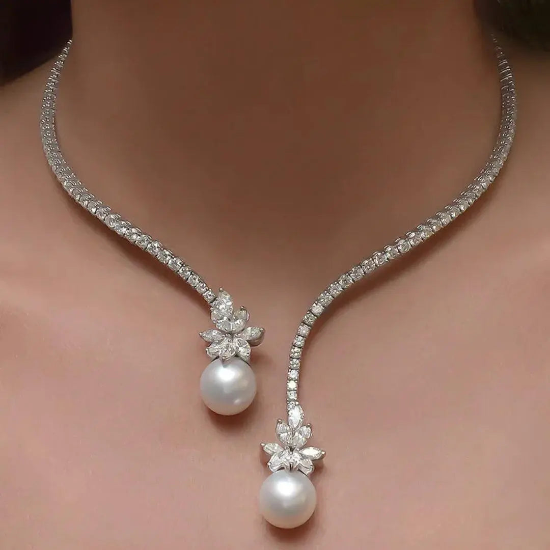 Collier élégant en perles en argent sterling