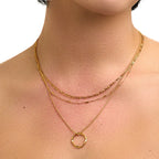 Collier Ovale Ouvert en Or Élégant