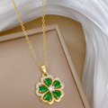 Pendentif en Cristal Trèfle Vert
