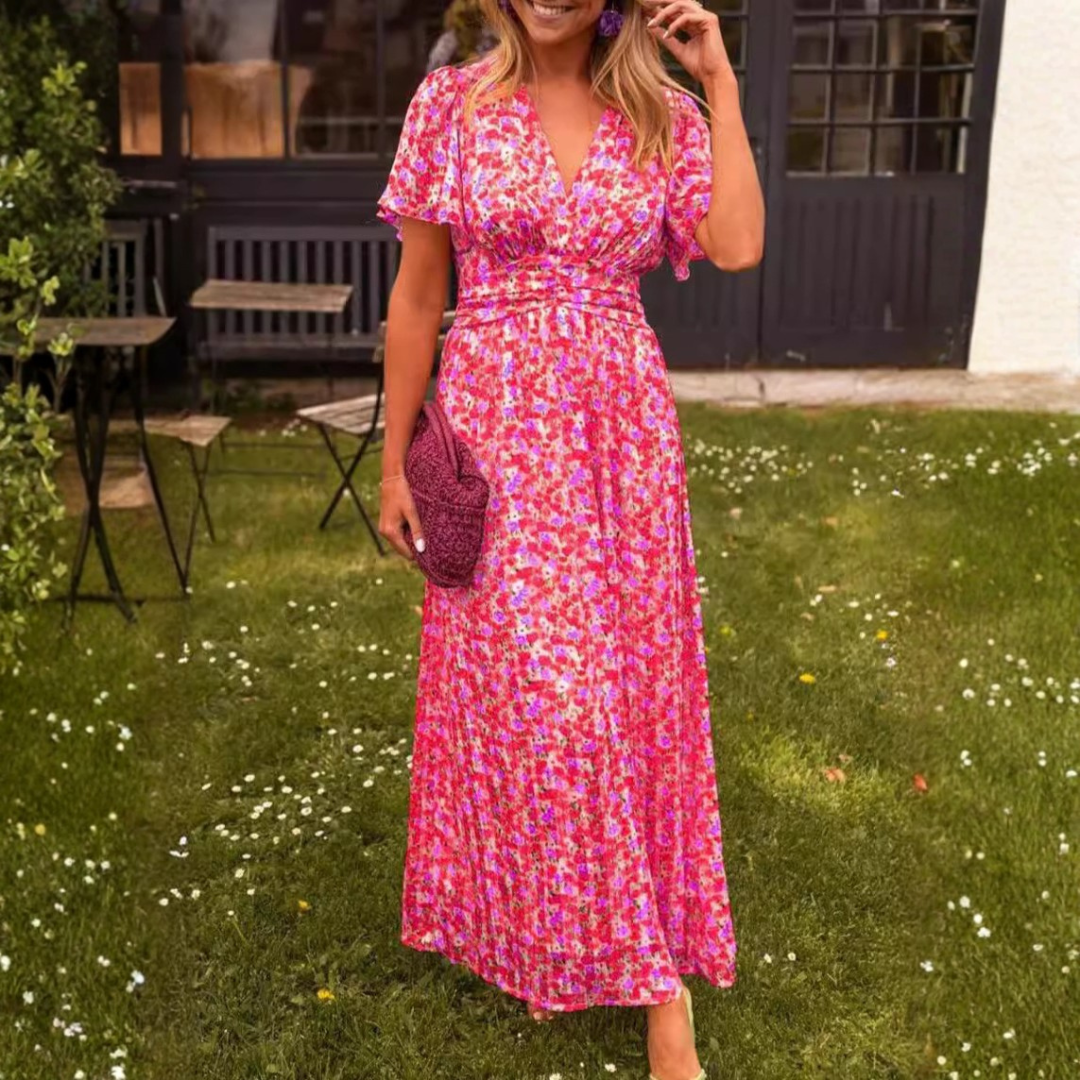 Rosario | Robe longue fluide avec fleurs